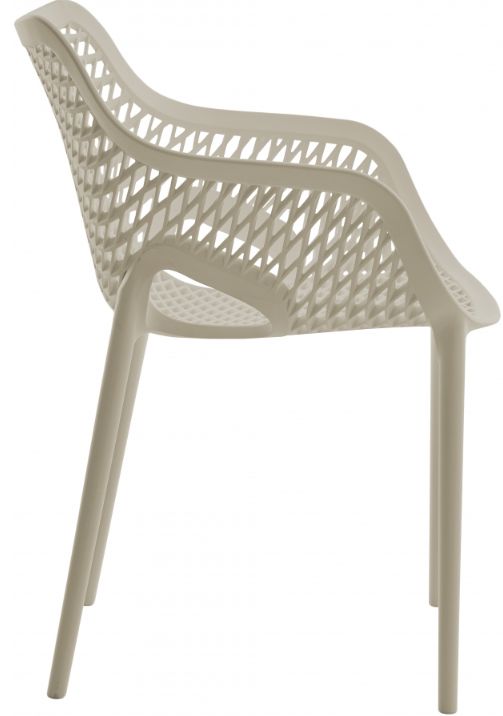 Meridian Furniture Mykonos Taupe Plastic Outdoor Patio Dining Chair-4