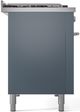 Ilve® Professional Plus II 48" Blue Grey Pro Style Dual Fuel Range-3