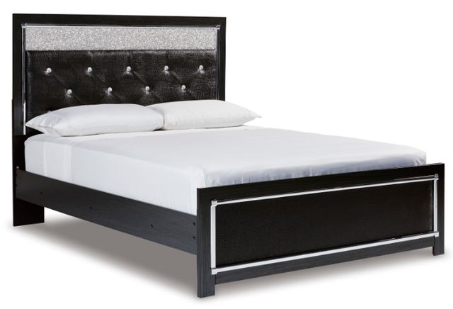 Signature Design by Ashley® Kaydell 6-Piece Black Queen Upholstered Panel Bed Set-1