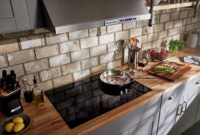 View of an electric cooktop from KitchenAid