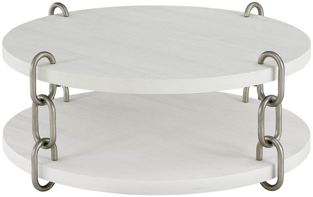 Universal Explore Home™ Oasis White Sandblasted Quartered Pine Shoreline Cocktail Table-2