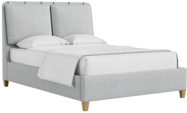Artisan & Post by Vaughan-Bassett Pure Maple Blue Mist/Natural Queen Upholstered Panel Bed -0