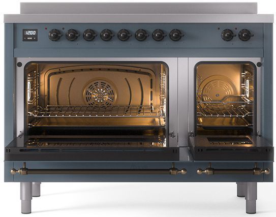 Ilve® Nostalgie II Series 48" Blue Grey Pro Style Induction Range-2