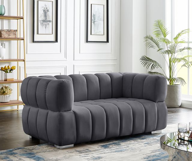 Meridian Furniture Gwen Grey Velvet Loveseat-2