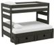 Elements International Cali Kids Gray Twin Over Full Bunk with Trundle-0