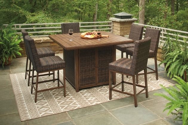 Signature Design by Ashley® Paradise Trail Outdoor 7 Piece Medium Brown Dining Set-3