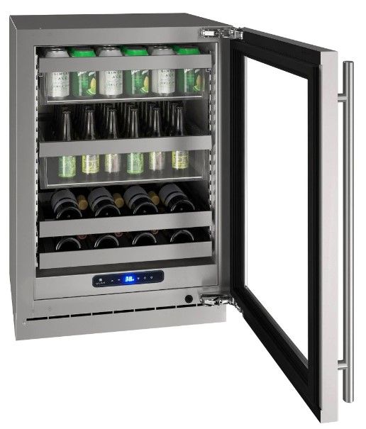 U-Line® Stainless Steel 24" Right Hinge Beverage Center-1