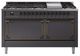 Ilve® Nostalgie II Noblesse 60'' Graphite Matte Pro Style Dual Fuel Range with Burnished Trim-0