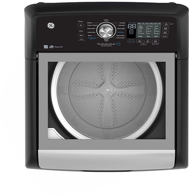 GE® Diamond Gray Top Load Washer & Electric Dryer Laundry Pair-3