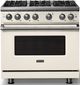 Viking® 5 Series 36" Pure White Pro Style Gas (NG) Range with Polished Chrome Trim-3
