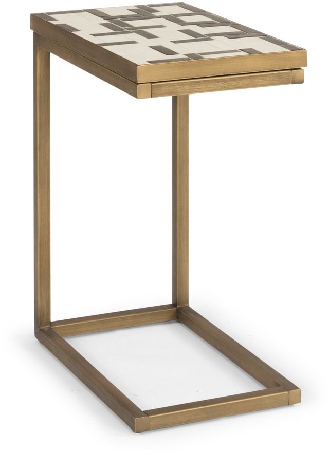 homestyles® Geometric II Bronze C-Table with Cream Mosaic Tile Top-0