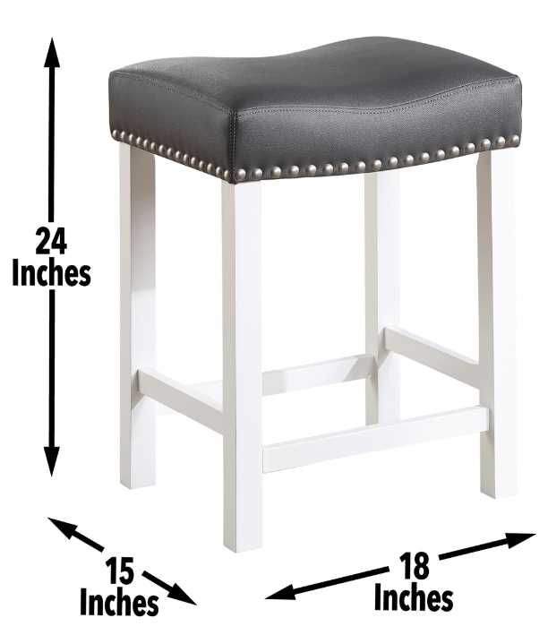 Steve Silver Co. Zermatt Black/Ivory Backless Counter Stool-2