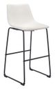 Zuo® Smart Distressed White Bar Chairs-0