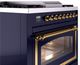 Ilve® Nostalgie II Noblesse 36'' Midnight Blue Pro Style Dual Fuel Range with Brass Trim-4