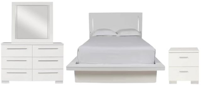 New Classic® Home Furnishings Sapphire 4-Piece White Queen Panel Bedroom Set-0