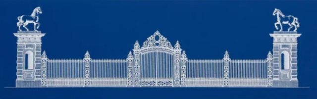 Stylecraft Dann Foley Lifestyle Palace Gate II Blue/White Wall Art-1