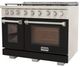 Kucht Professional KFX Series 48" Stainless Steel Pro Style Natural Gas Range with Black Door and True Simmer Burners-2
