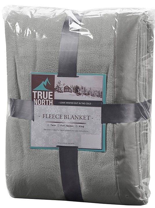 Olliix by True North by Sleep Philosophy Micro Fleece Grey Full/Queen Blanket-1