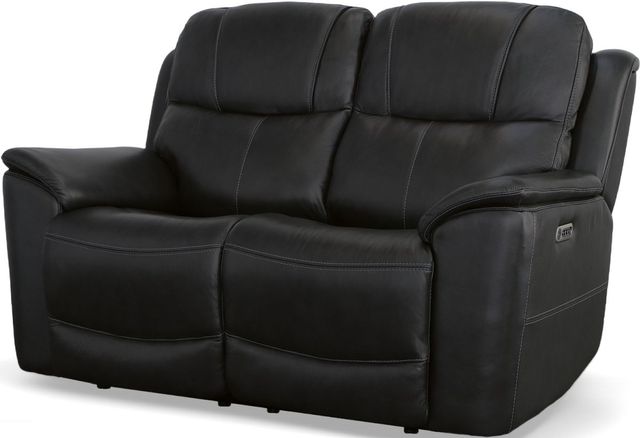 Flexsteel® Crew Raven Power Reclining Loveseat with Power Headrests and Lumbar-2