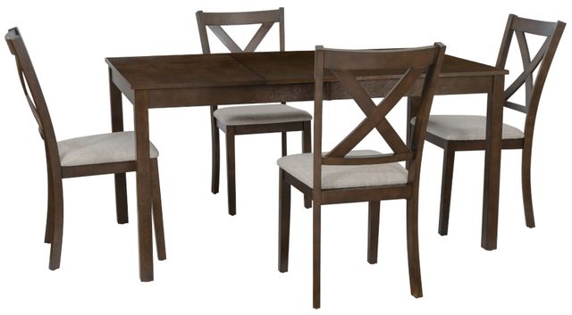 Linon Wales 5-Piece Beige/Brown Dining Set-0
