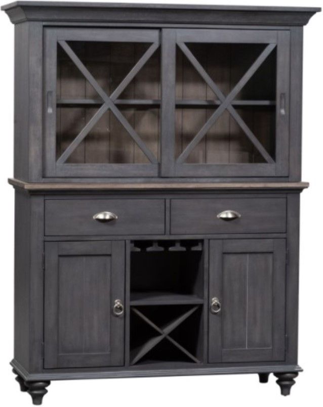 Liberty Furniture Ocean Isle Slate/Weathered Pine Hutch and Buffet-0