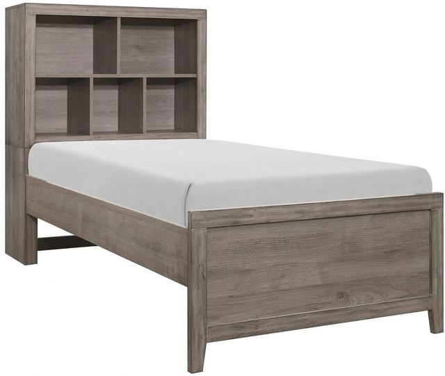 Homelegance® Woodrow Gray Youth Twin Platform Bookcase Bed-0