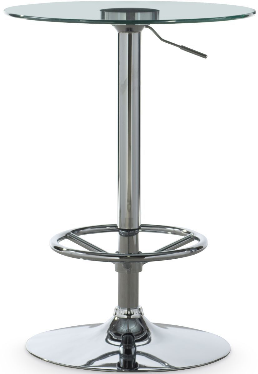 Powell® Jenna Glass Top Pub Table with Polished Chrome Base