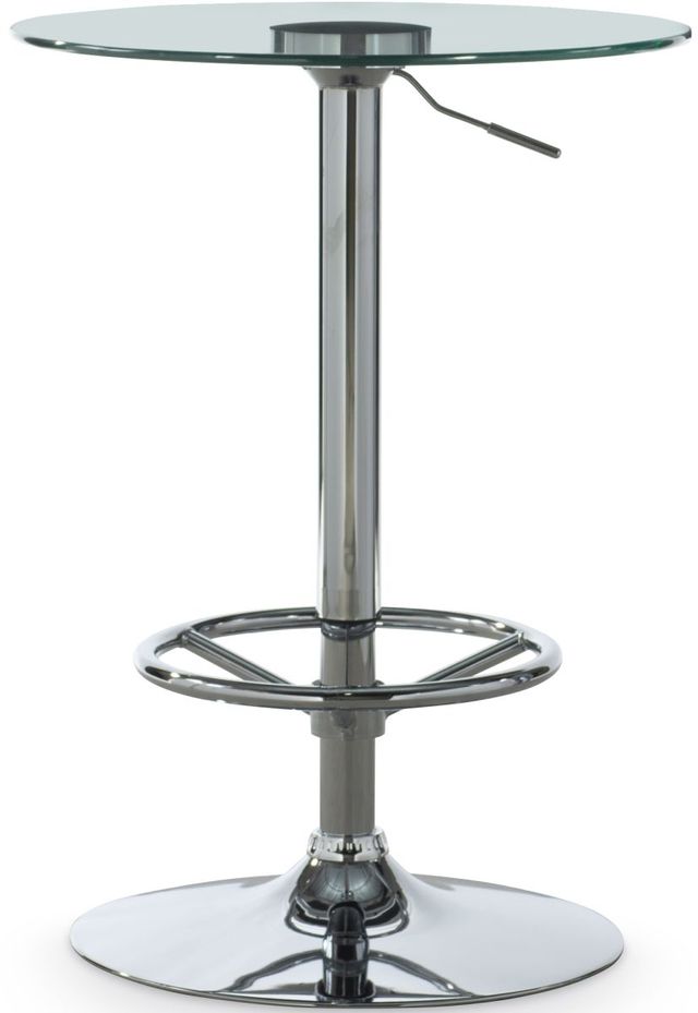 Powell® Jenna Glass Top Pub Table with Polished Chrome Base-0