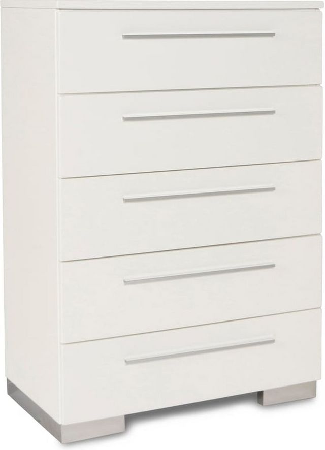 New Classic® Home Furnishings Sapphire High Gloss White Laminate Chest-1