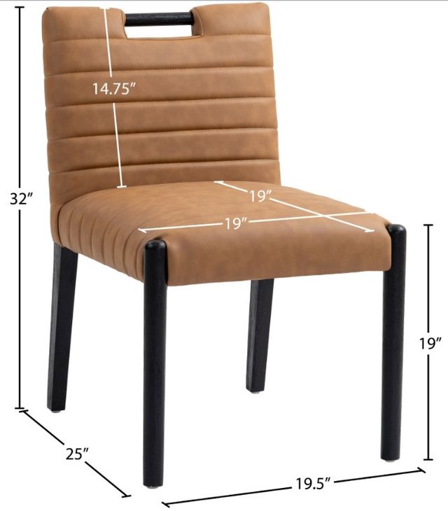 Meridian Furniture Aimee Cognac Leather Dining Side Chair-2