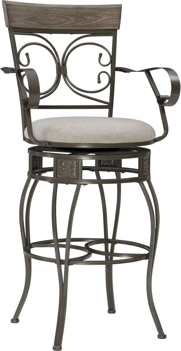 Powell® Bria Pewter Big and Tall Barstool-0