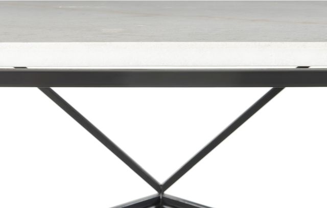 Elements International Riko White Coffee Table with Black Base-3
