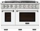 Kucht Professional KFX Series 48" Stainless Steel Pro Style Liquid Propane Gas Range with White Door and True Simmer Burners-0