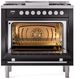 Ilve® Professional Plus II 36" Glossy Black Pro Style Dual Fuel Range-1