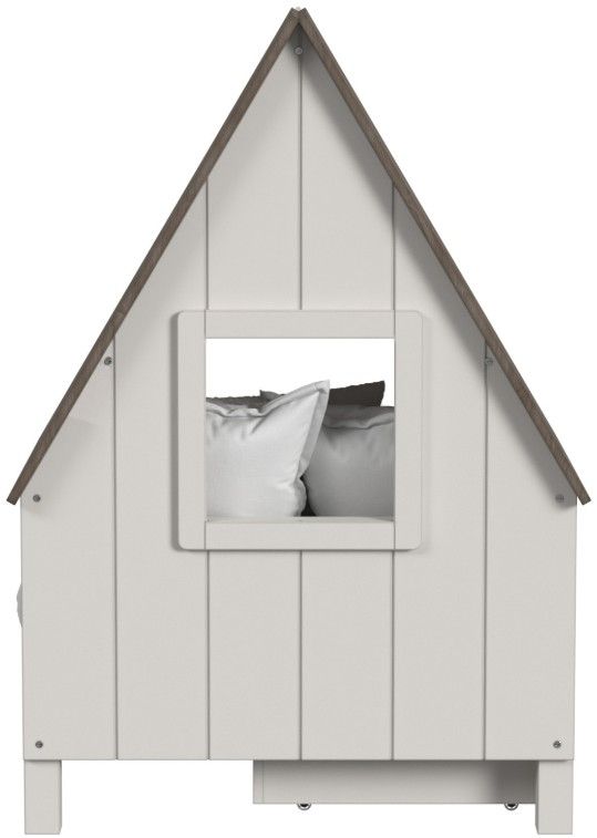 Westwood Design Lodge Cookies/Cream Youth Twin Panel Storage Bed with Half Roof and Window-3
