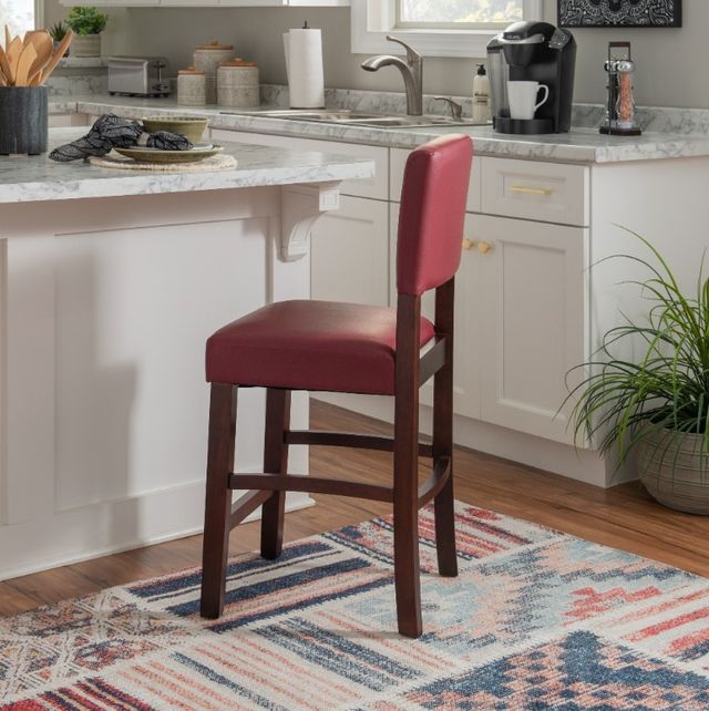 Linon Monaco Red Counter Stool-1