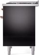 Ilve® Nostalgie II Series 40" Glossy Black Pro Style Dual Fuel Range-4