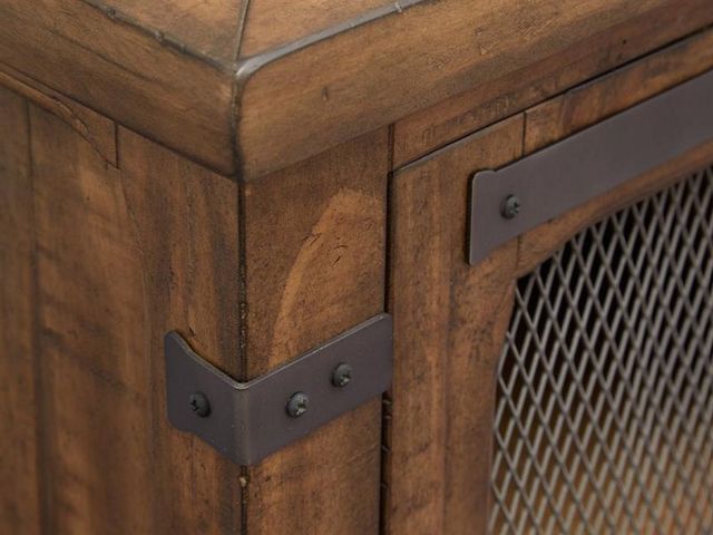 Magnussen Home® Chesterfield Farmhouse Timber Chairside End Table-3