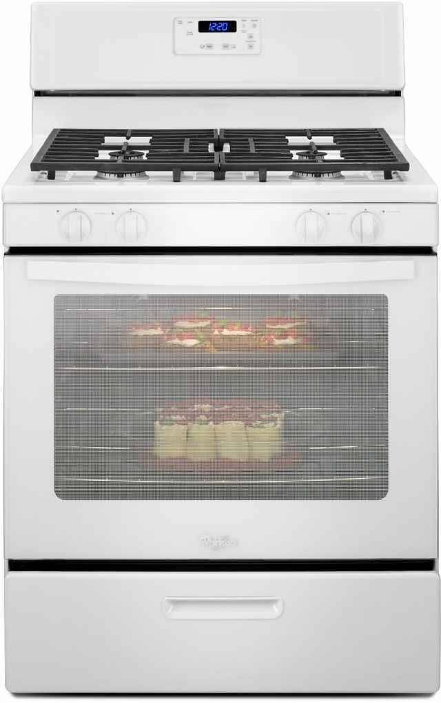 Whirlpool® 30" White Free Standing Gas Range-1