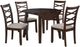 Coaster® Barton 5-Piece Dark Brown Round Wood Dining Table Set-0