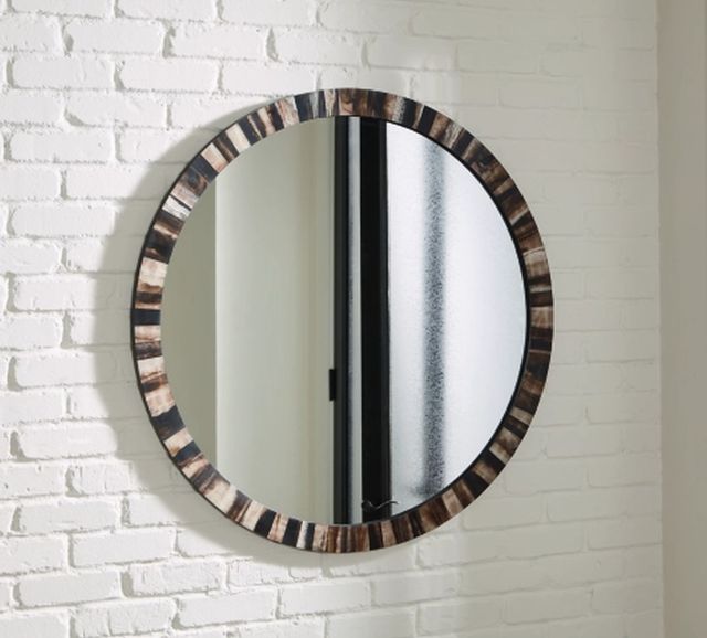 Signature Design by Ashley® Ellford Black/Brown/Cream Accent Mirror-4
