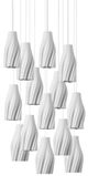 Currey & Company Posh Silver/White 15-Light Multi-Drop Pendant-1