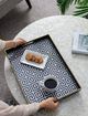 A & B Home 2-Piece Black/Gray Decorative Tray Set-2