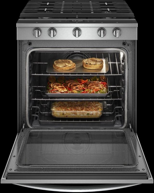 Whirlpool® 30" Fingerprint-Resistant Stainless Steel Smart Slide-In Gas Range-3