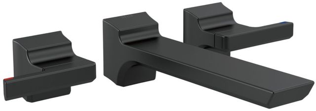 Delta Pivotal® Matte Black 2-Handle Wall Mount Bathroom Faucet Trim-0