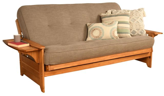 Kodiak Furniture Phoenix Linen Stone/Butternut Full Futon with Mattress-0