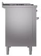 Ilve® Nostalgie II Noblesse 48'' Stainless Steel Pro Style Dual Fuel Range with Chrome Trim-2