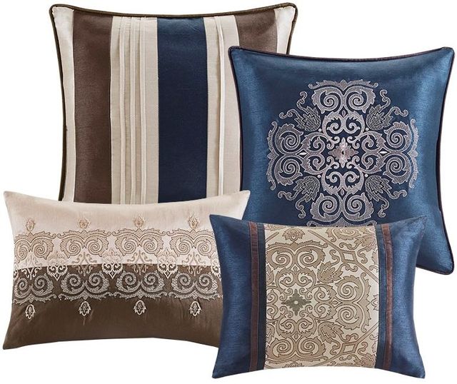 Olliix by Madison Park Essentials 24 Pieces Navy Queen Delaney Room in a Bag Set-4