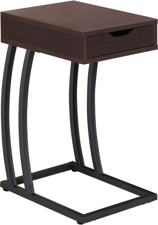 Coaster® Troy Cappuccino Accent Chairside Table with Black Metal Base-0