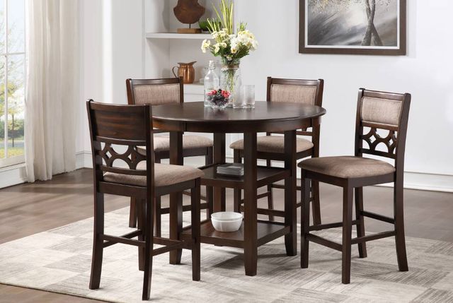 New Classic® Home Furnishings Mitchell 5-Piece Cherry Counter Height Dining Set-1